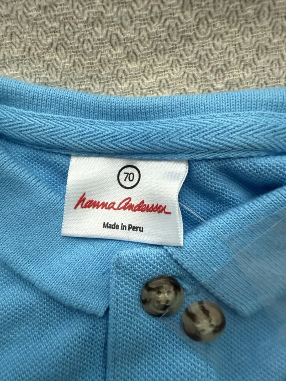 Hanna Andersson Polo Shirt Bright Blue 60 3 6 months NWT New